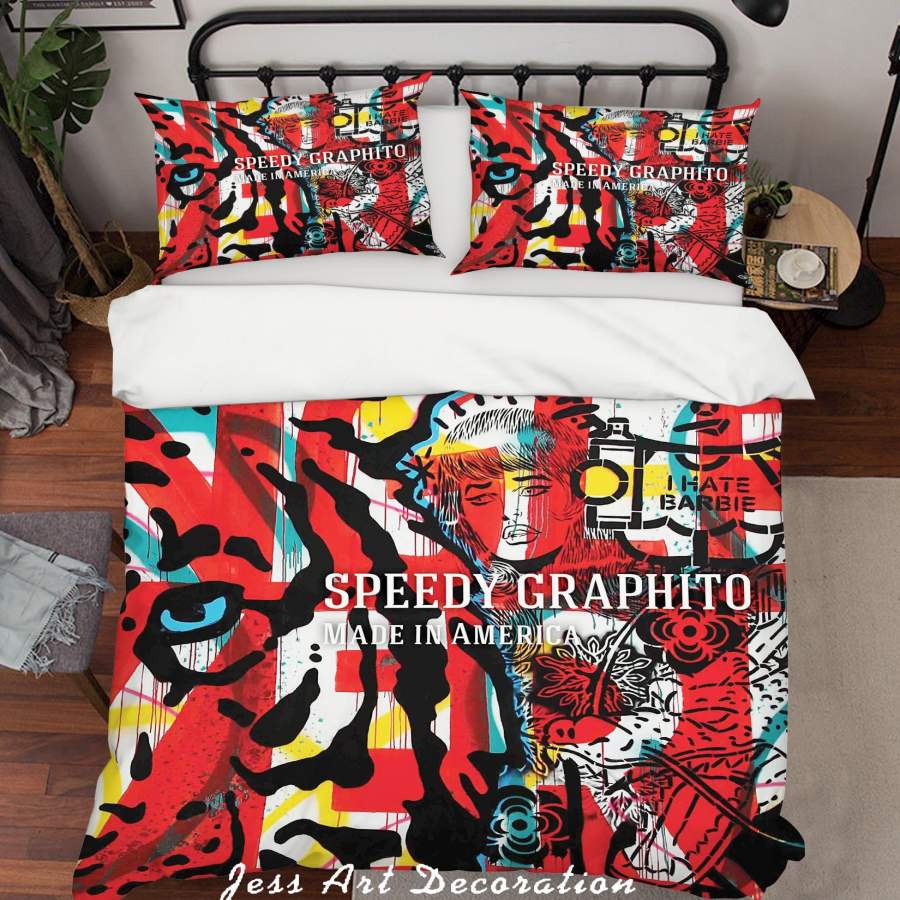 3D Speedy Graphito Made in American Red Quilt Cover Set Bedding Set Duvet Cover Pillowcases  ZY D131