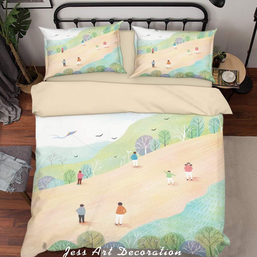 3D Cartoon Hill Crowd Quilt Cover Set Bedding Set Duvet Cover Pillowcases A618 LQH