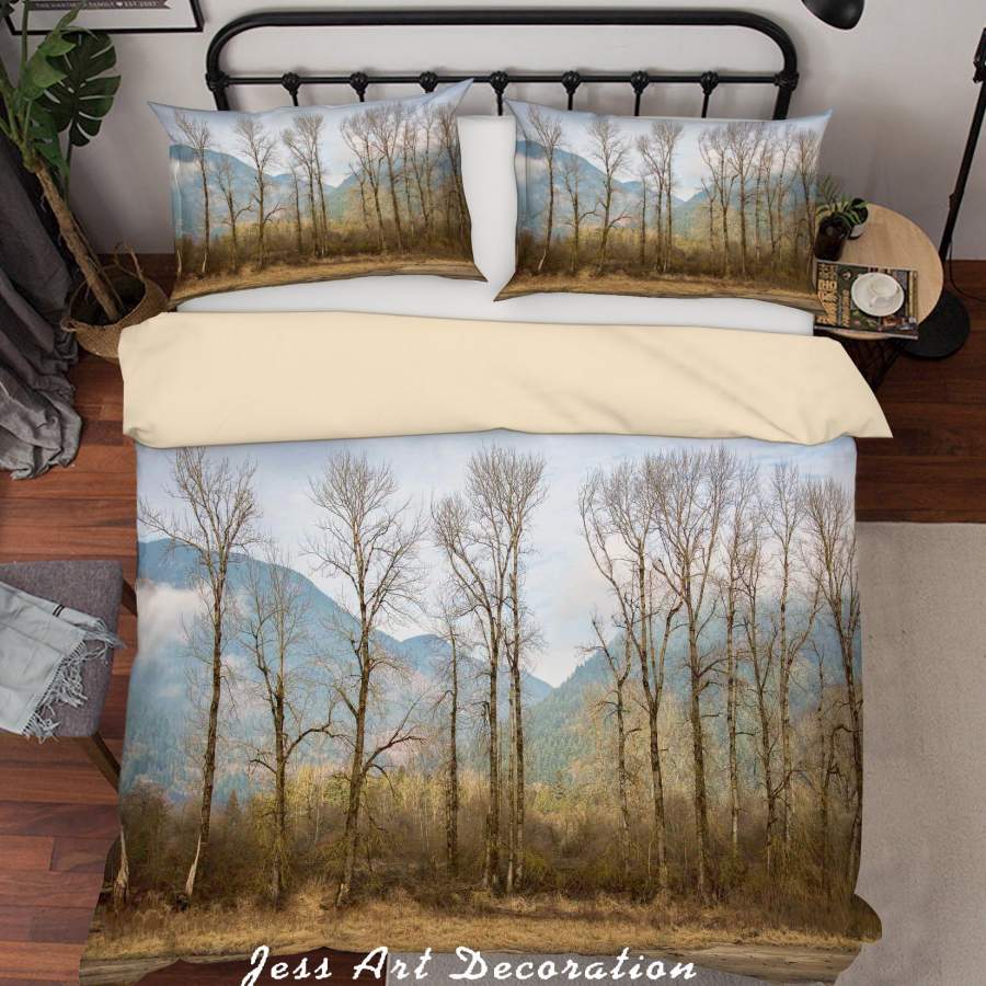 3D Blue Sky Woods Quilt Cover Set Bedding Set Duvet Cover Pillowcases A012 LQH