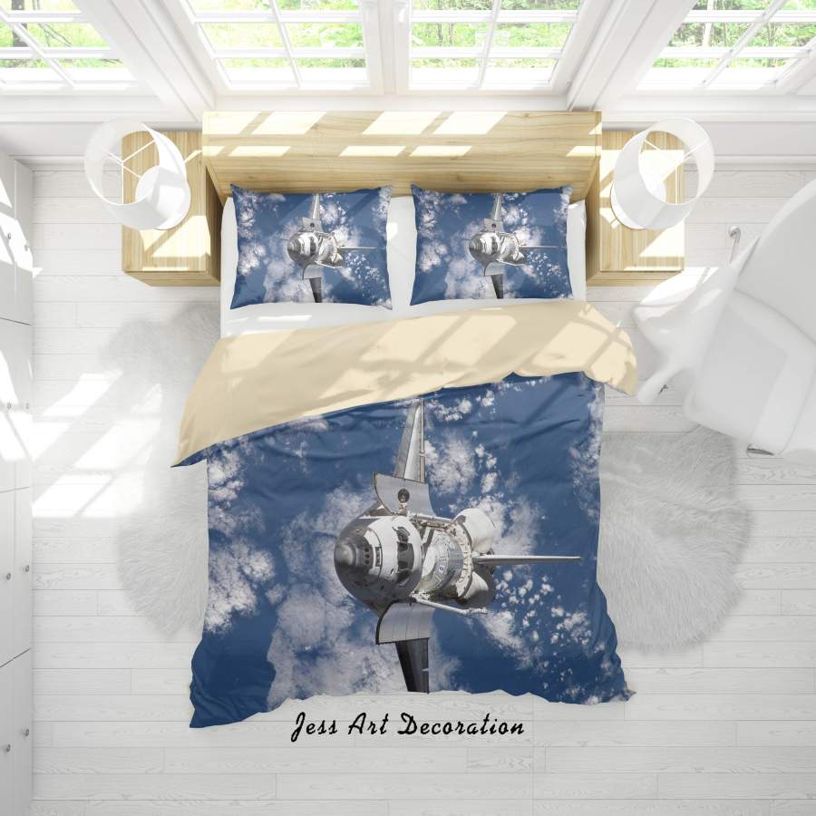 3D Blue Sky White Cloud Plane Quilt Cover Set Bedding Set Duvet Cover Pillowcases 154 LQH