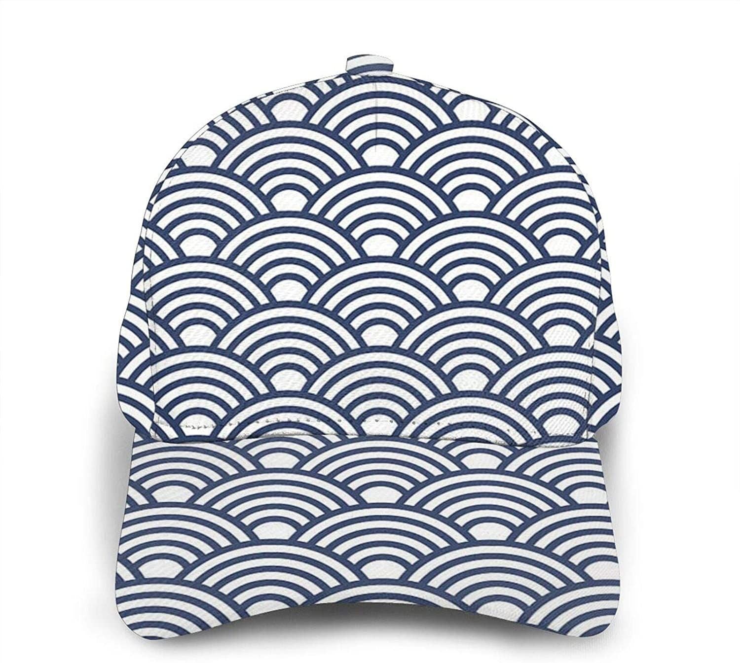 Waves Pattern Print Classic Baseball 3D Cap Adjustable Twill Sports Dad Hats For Unisex