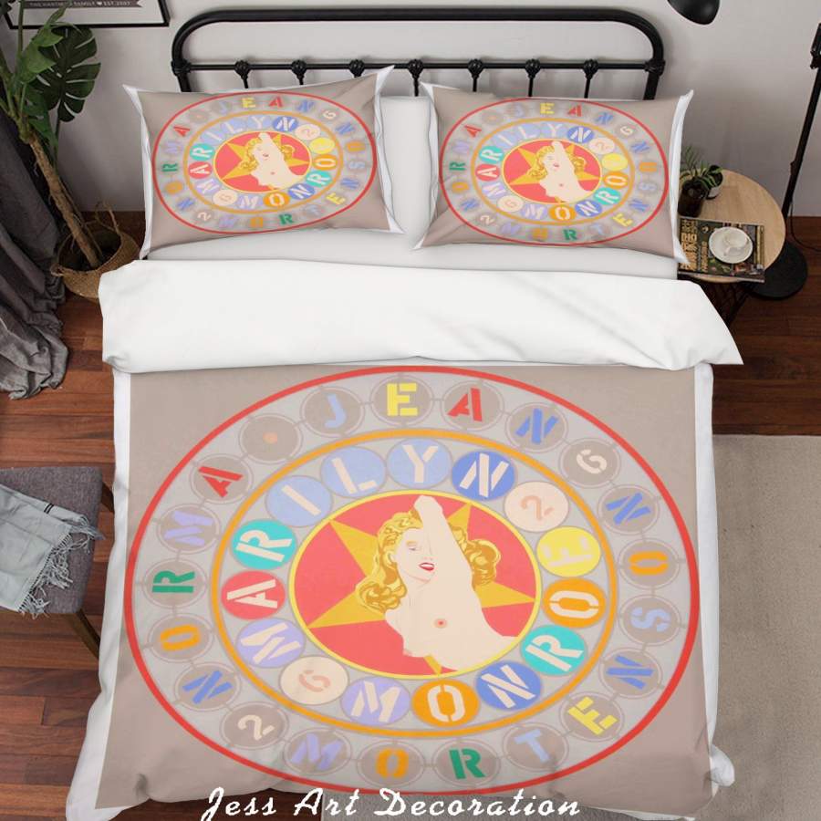 3D Robert indiana Seductive Norma Jean Letter Quilt Cover Set Bedding Set Duvet Cover Pillowcases  ZY D109