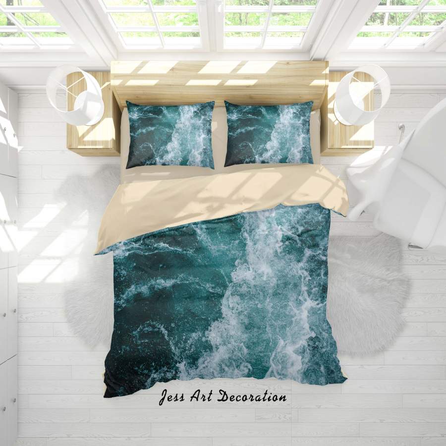 3D Sea Spray Quilt Cover Set Bedding Set Duvet Cover Pillowcases A105 LQH