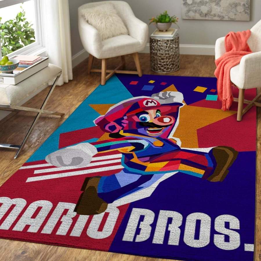 Videogame Fans Super Mario Bros. Video Game Area Rug / Gaming Home Decor – HomeBeautyUS