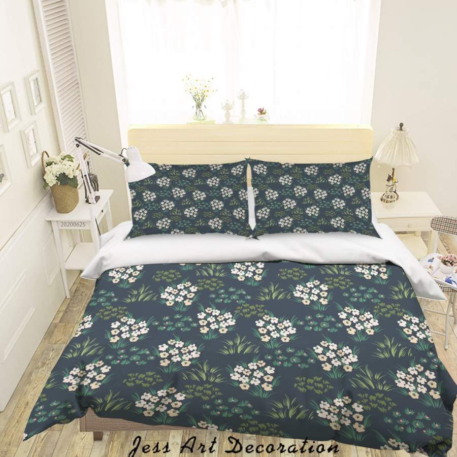 3D Dark Floral Quilt Cover Set Bedding Set Duvet Cover Pillowcases SF51