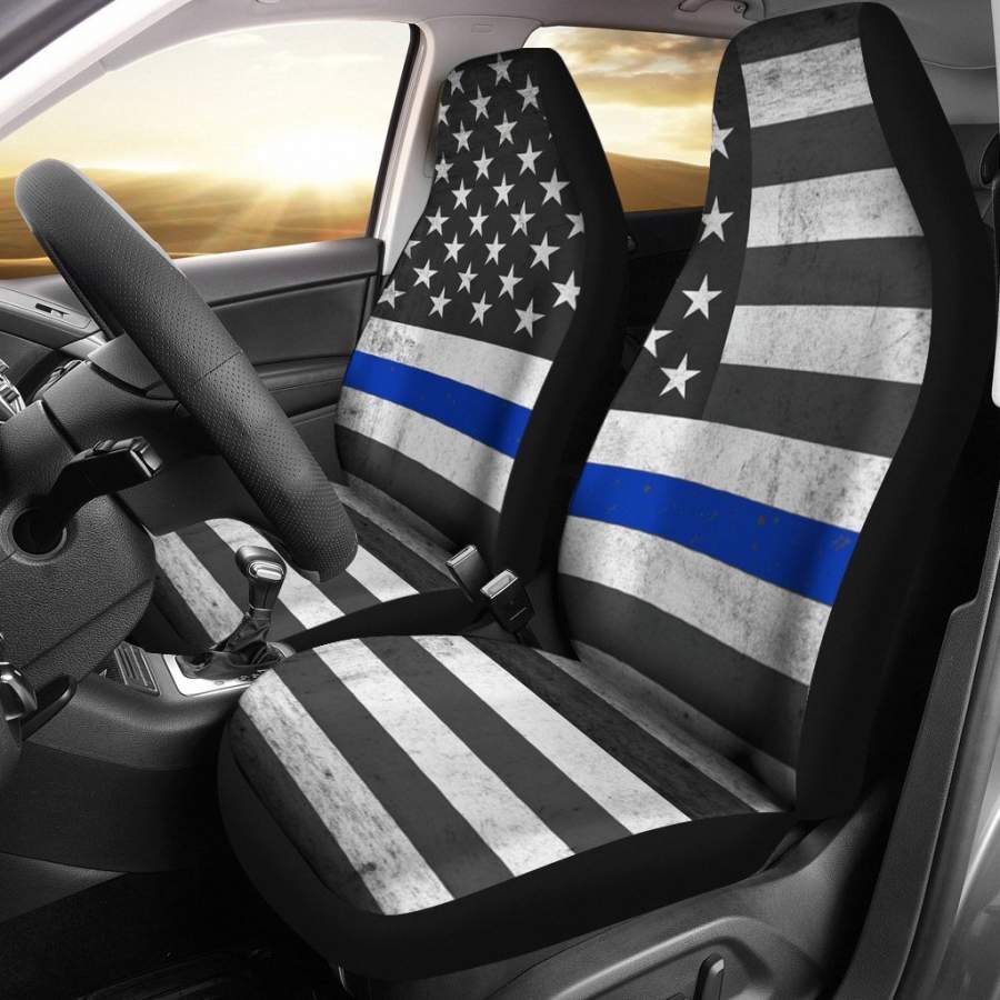 USA Flag Thin Blue Line Car Seat Covers