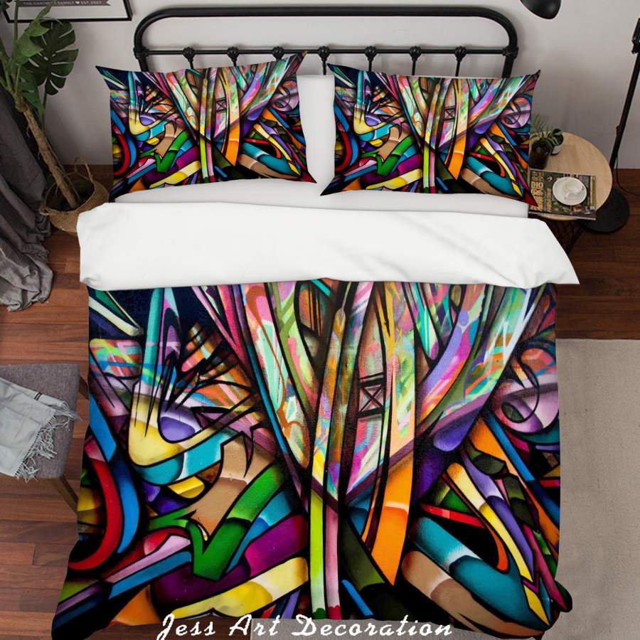 3D Graffiti Quilt Cover Set Bedding Set Pillowcases 29