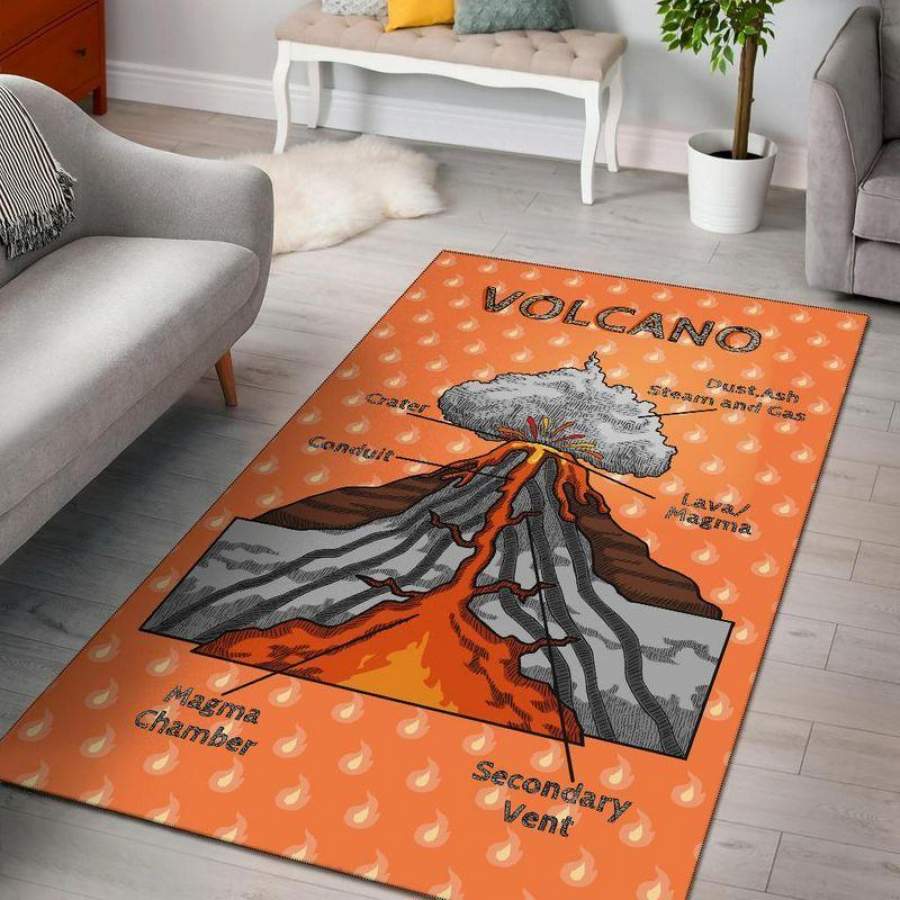 Volcano Diagram Area Rug