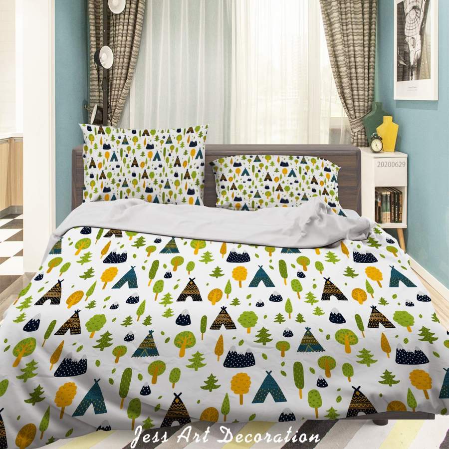 3D Tent Trees Quilt Cover Set Bedding Set Duvet Cover Pillowcases SF58