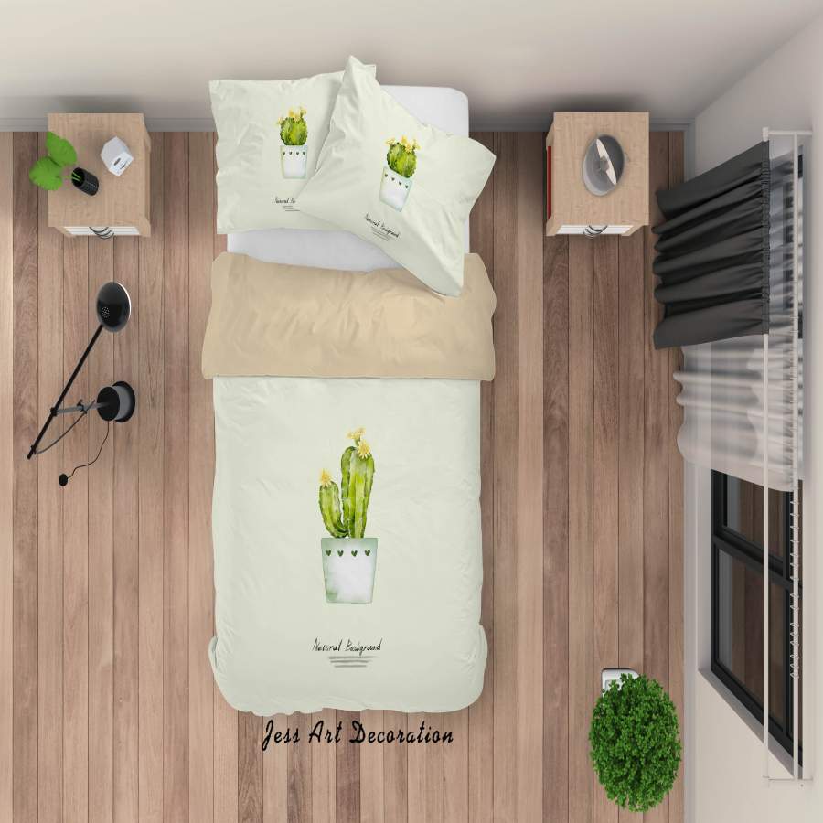 3D Hand Painted Cactus Flowerpot Quilt Cover Set Bedding Set Duvet Cover Pillowcases A002 LQH