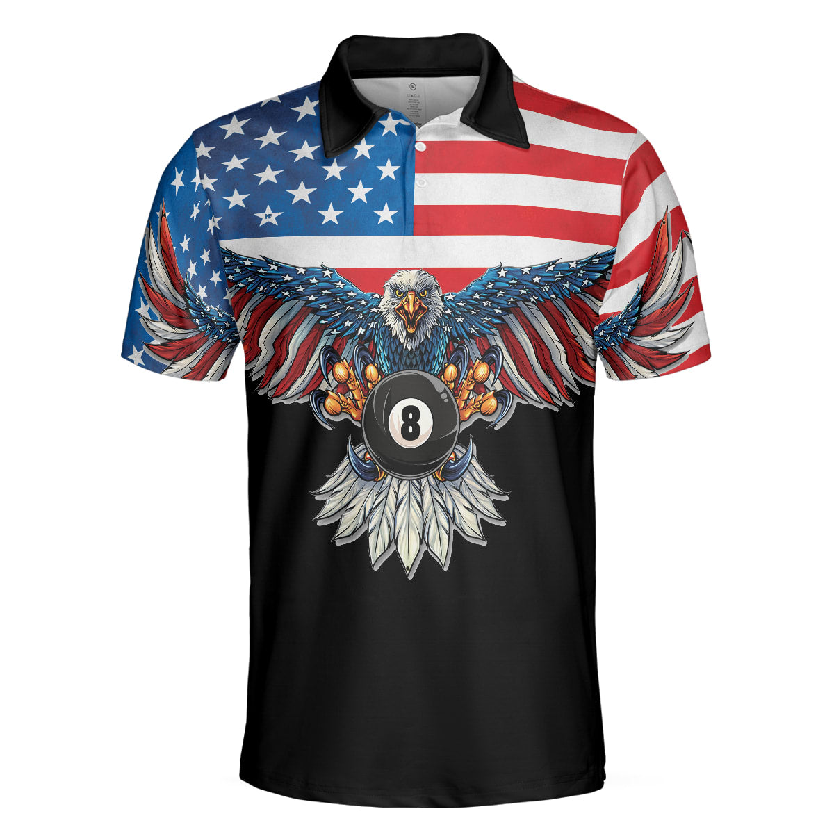 All Over Print Billiards American Eagle Golf Polo Shirt For Men