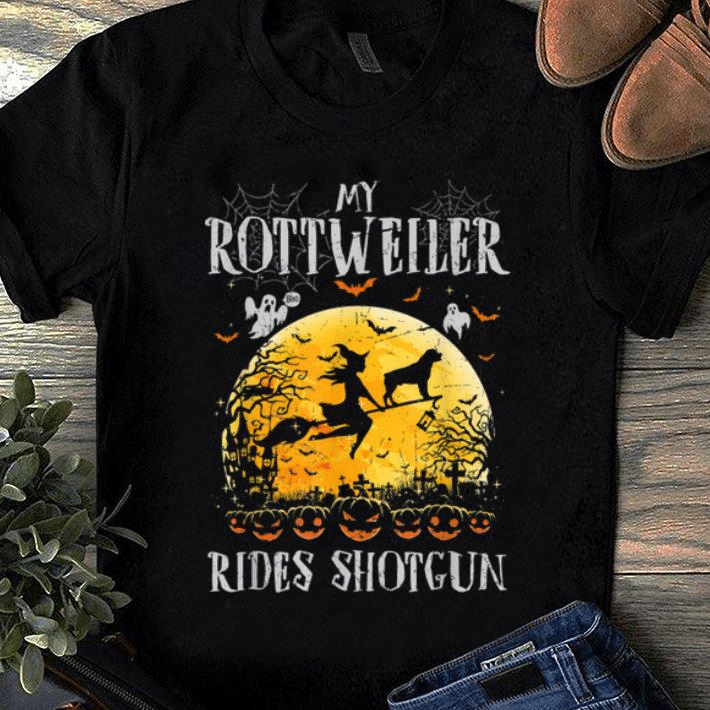 Top My Rottweiler Rides Shotgun Halloween Unisex Shirt