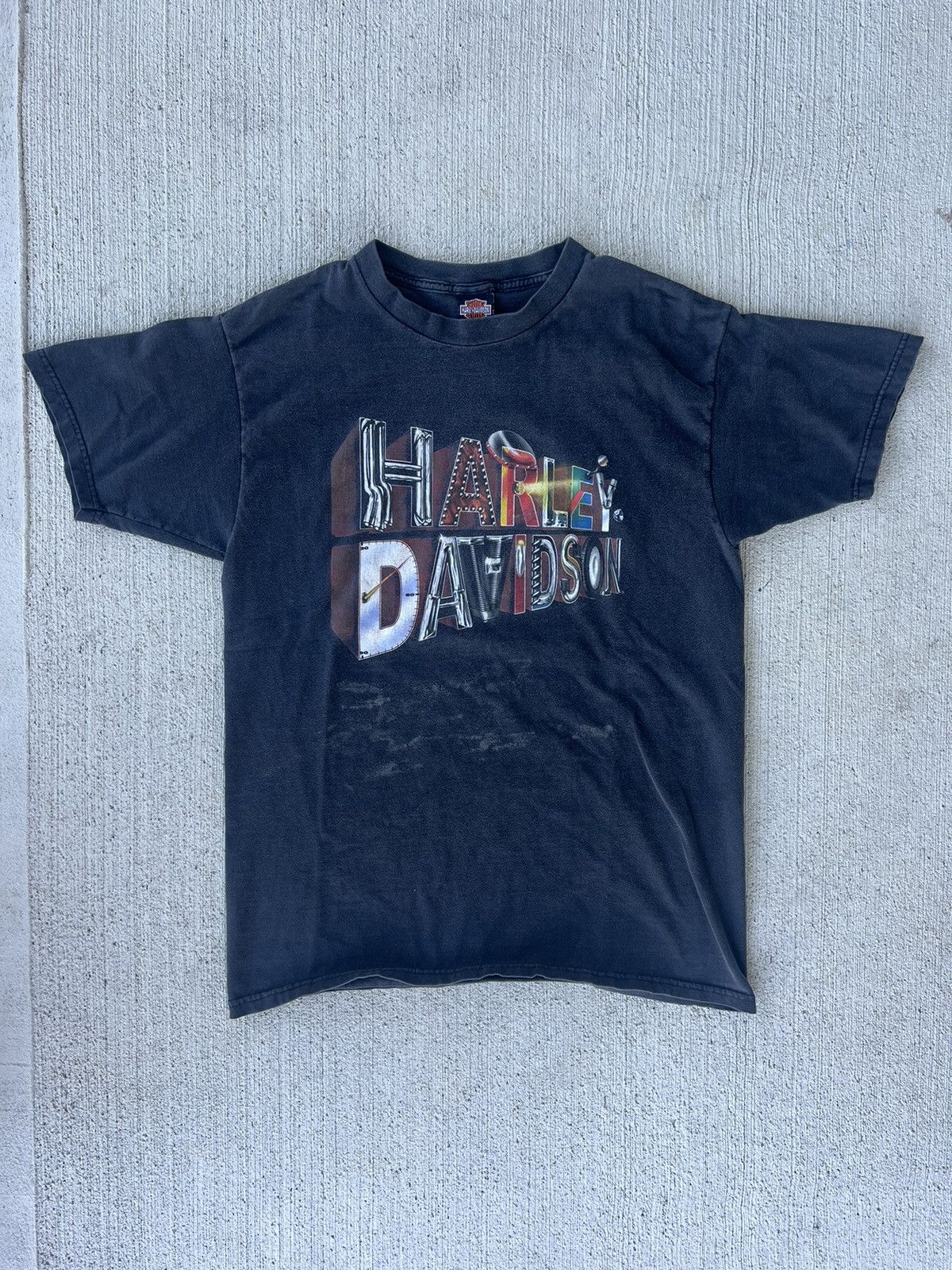 Vintage Y2K Faded Distressed Harley Davidson Biker Tee, Shirt Outfit, Gift For Men, For Women