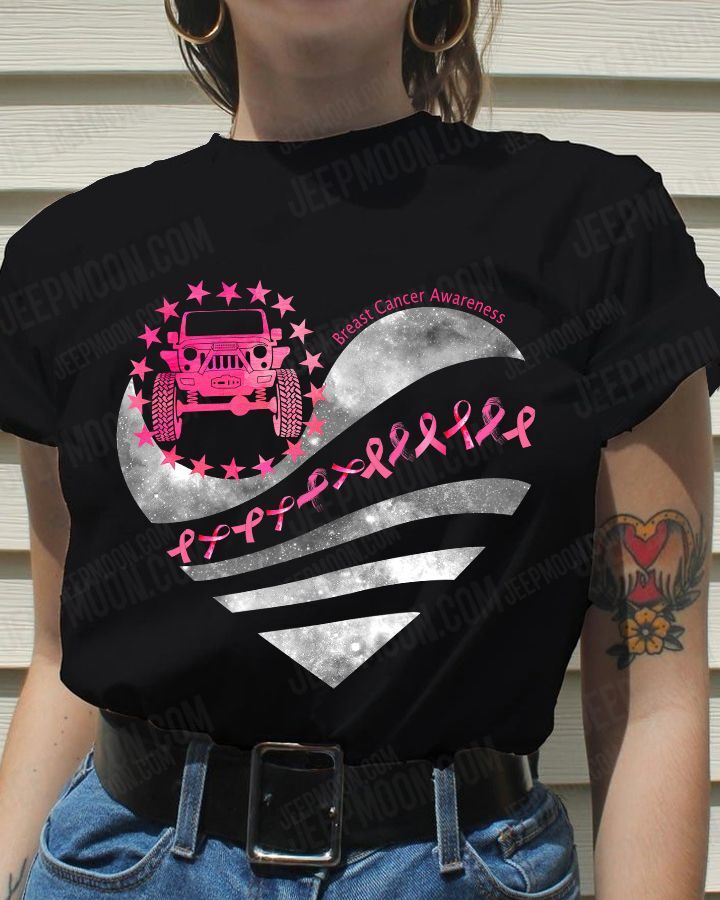 Women Shirt Pink, Breast Cancer Awareness Shirt, Jeep Pink Ribbon Shirt