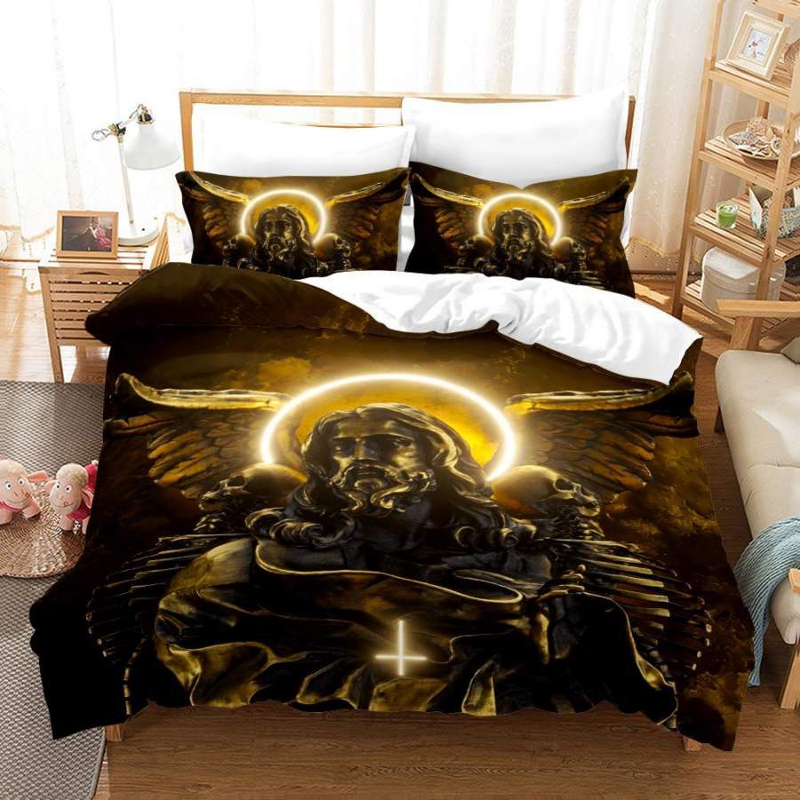 3D Golden Religion Christian Quilt Cover Set Bedding Set Pillowcases 103