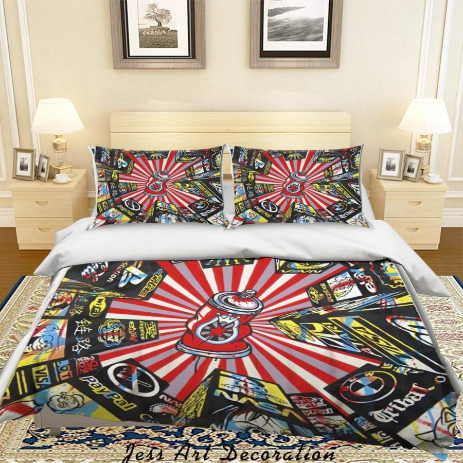 3D Speedy Graphito Home Street Building White Red Quilt Cover Set Bedding Set Duvet Cover Pillowcases  ZY D127