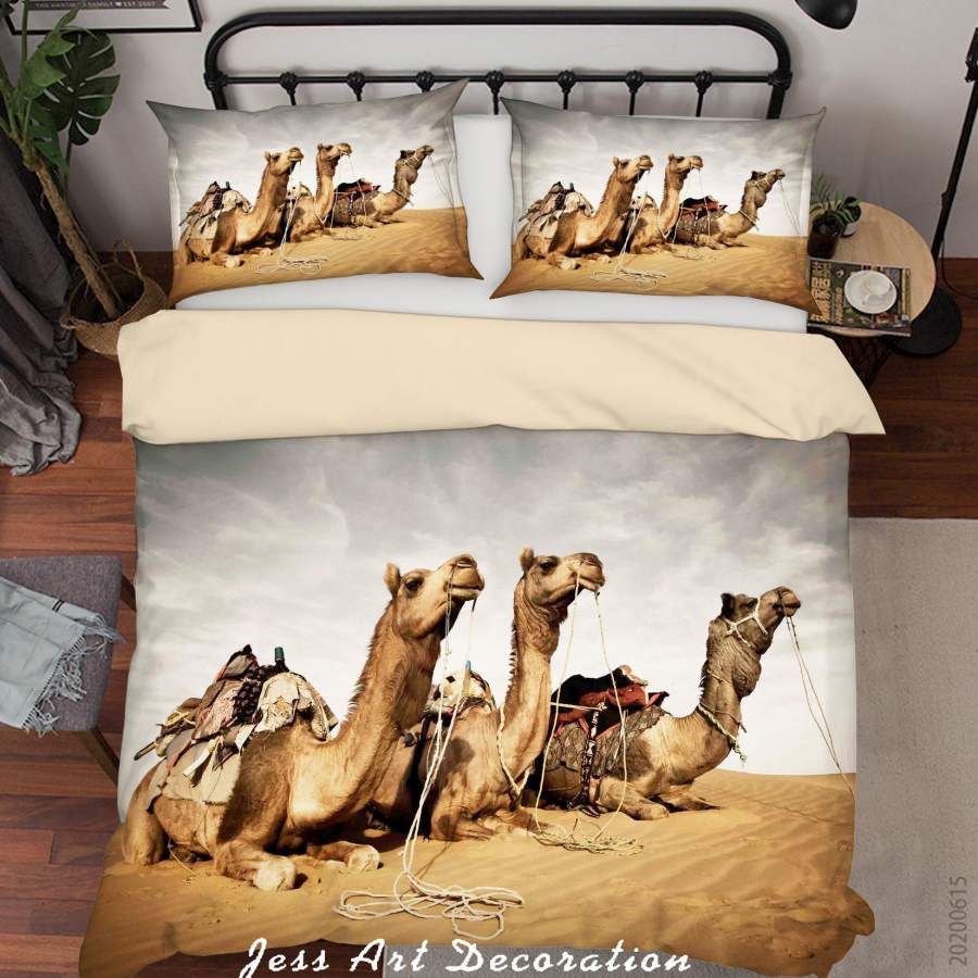 3D Camel Desert Quilt Cover Set Bedding Set Duvet Cover Pillowcases SF12