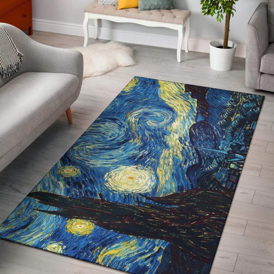 Van Gogh Starry Night Area Rug Carpet