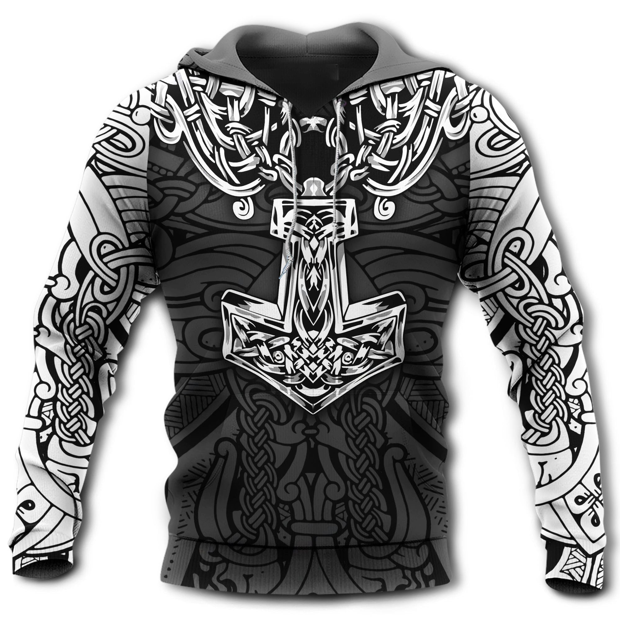 Viking Blood Black And White Style – Hoodie