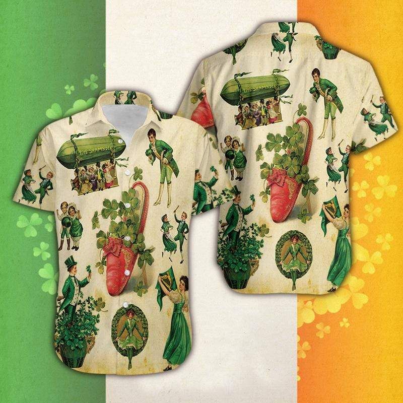 Vintage Girl Irish Patrick’s Day Hawaiian Unisex Aloha Shirts #dh