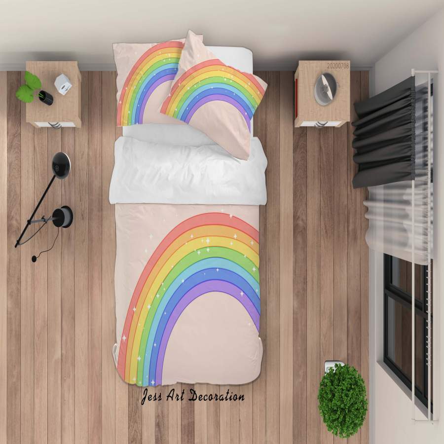 3D Rainbow Quilt Cover Set Bedding Set Duvet Cover Pillowcases SF29