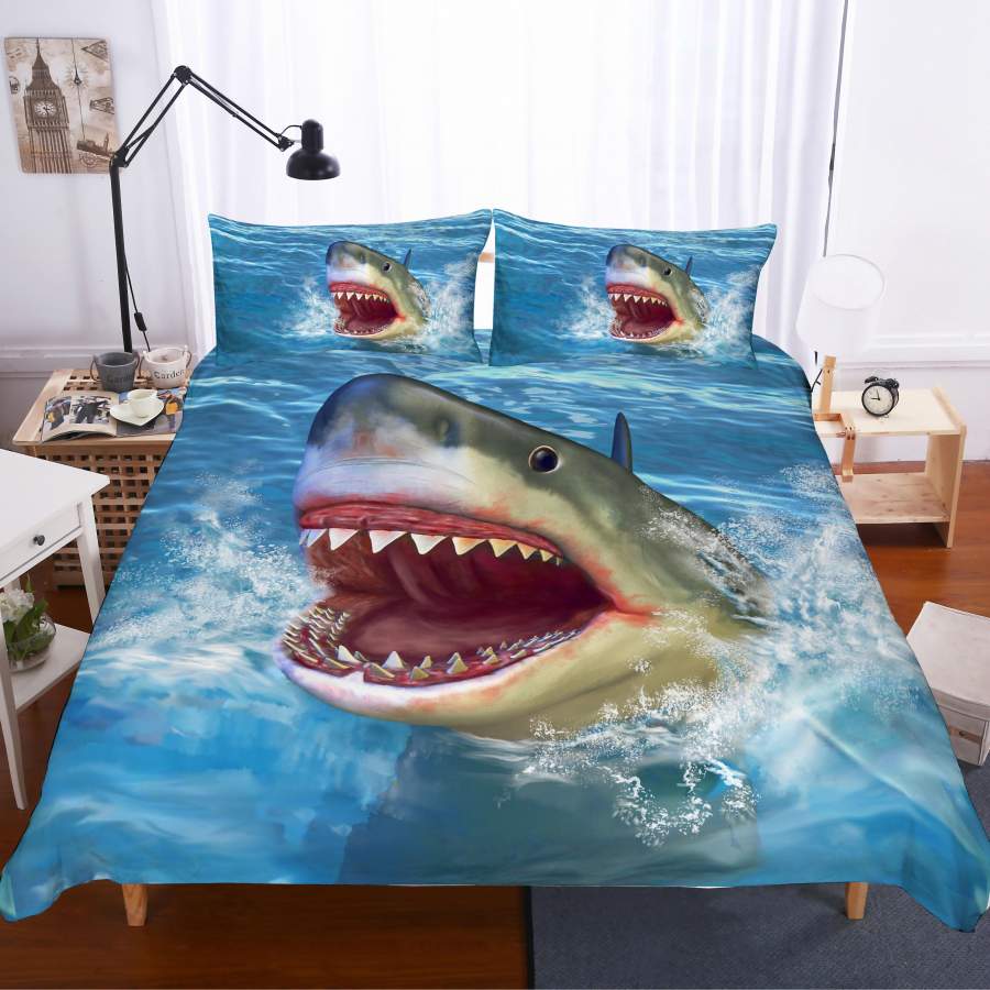 3D Animals Shark Quilt Cover Set Bedding Set Pillowcases 50