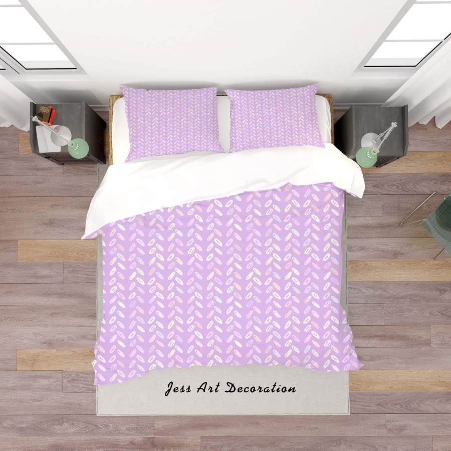 3D Purple Rice Pattern Quilt Cover Set Bedding Set Duvet Cover Pillowcases SF55