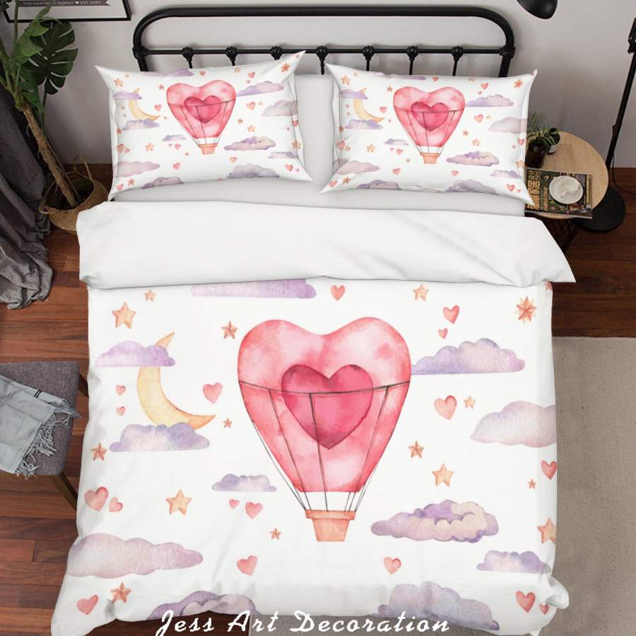 3D Cartoon Cloud Moon Balloon  Quilt Cover Set Bedding Set Duvet Cover Pillowcases A014 LQH