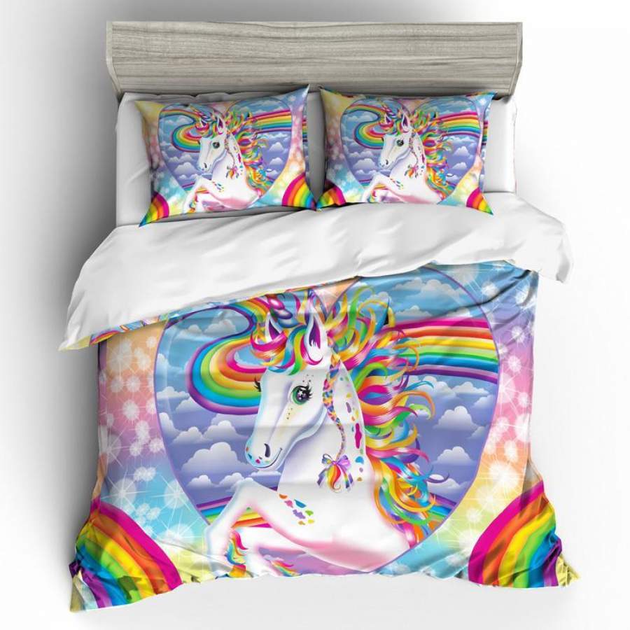 3D Rainbow Unicorn Quilt Cover Set Bedding Set Pillowcases 17