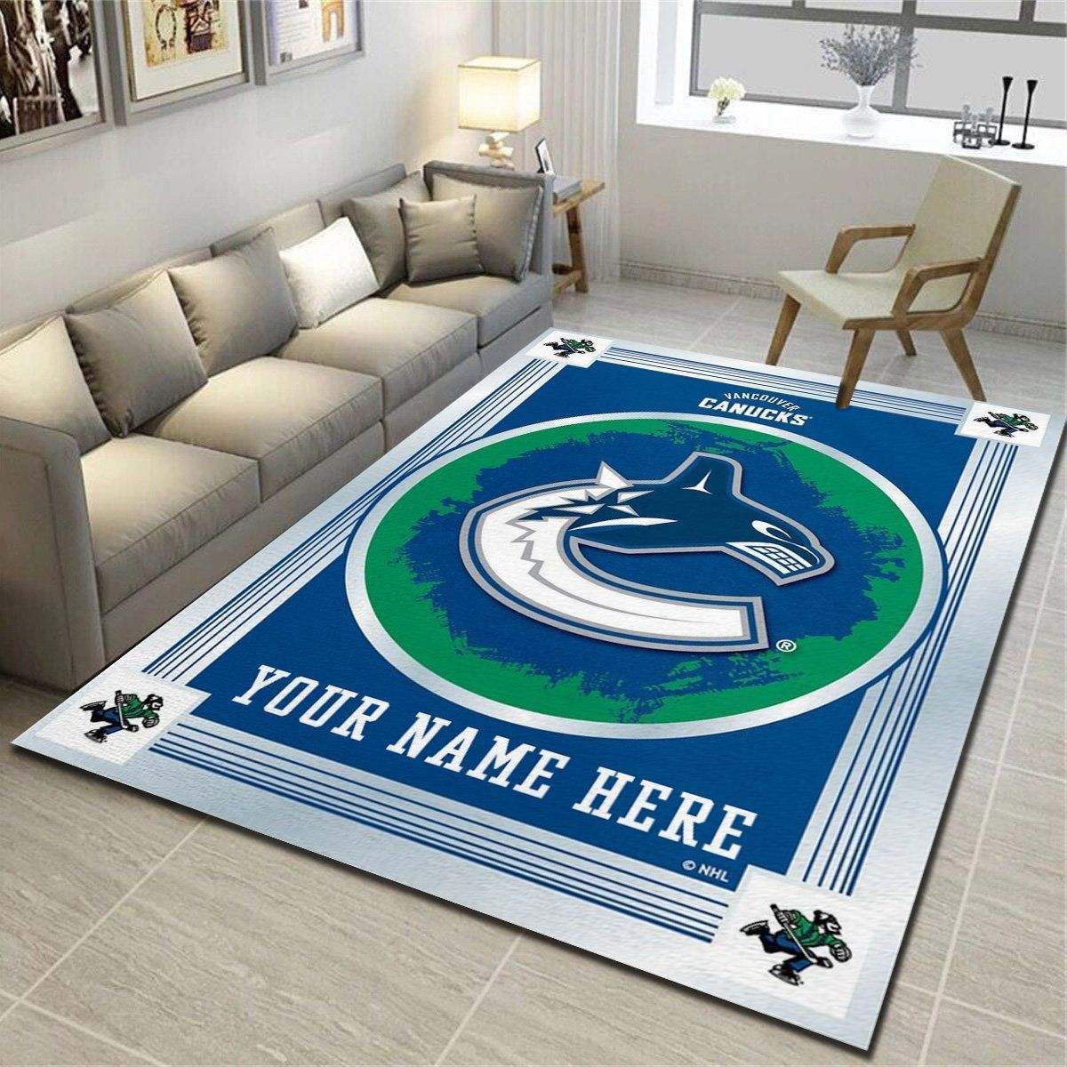 Vancouver Canucks Personalized Area Rug, Living Room Bedroom Carpet, Customized Floor Mat Home Decor