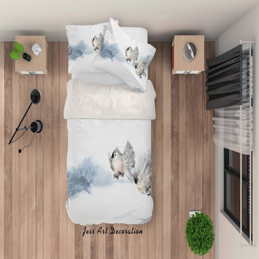 3D Watercolor Bird Quilt Cover Set Bedding Set Pillowcases 77