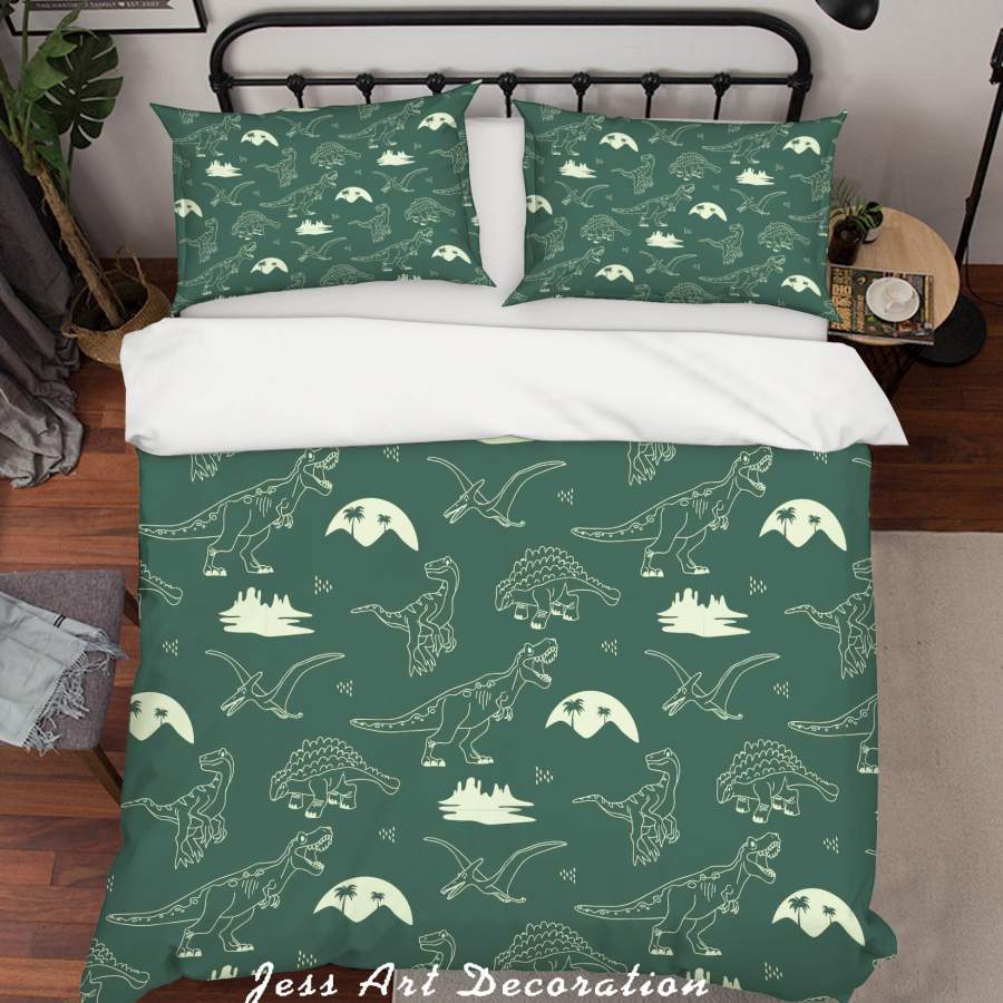 3D Cartoon Dinosaur Quilt Cover Set Bedding Set Pillowcases 81