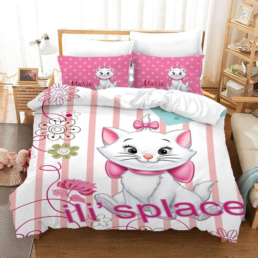 3D Cartoon Cat Flower Quilt Cover Set Bedding Set Duvet Cover Pillowcases A689 LQH