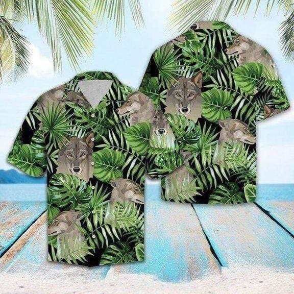 Wolf Summer Vibe Tropical Hawaiian Aloha Shirts #dh