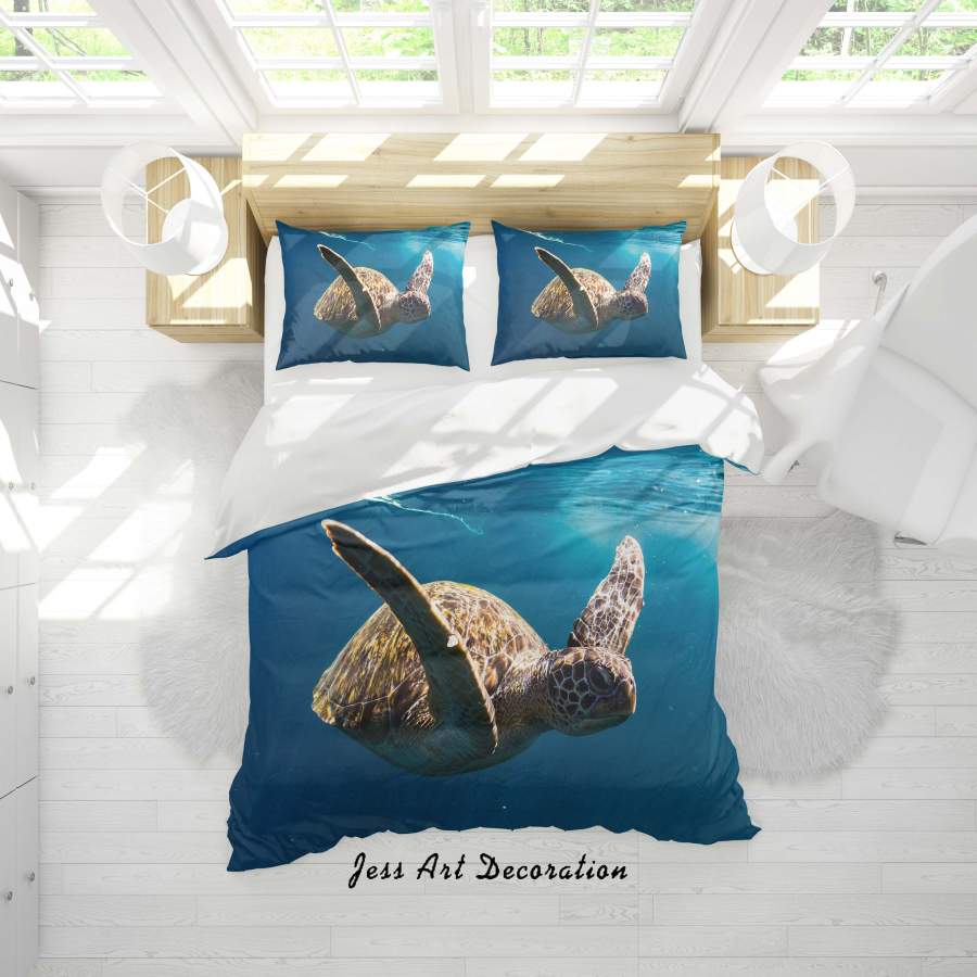 3D Deep Sea Turtle Quilt Cover Set Bedding Set Duvet Cover Pillowcases A361 LQH