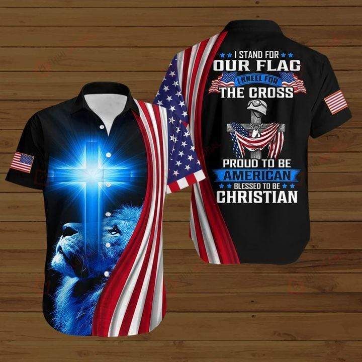 Veteran I Stand For Our Flag And Kneel For The Cross Christian Hawaiian Aloha Shirts #v