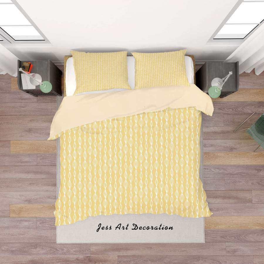 3D Yellow Pattern Quilt Cover Set Bedding Set Duvet Cover Pillowcases SF56