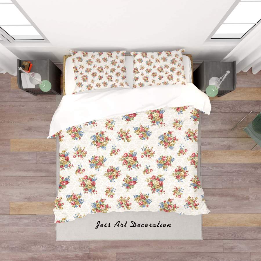 3D Flowers Floral Quilt Cover Set Bedding Set Duvet Cover Pillowcases SF123