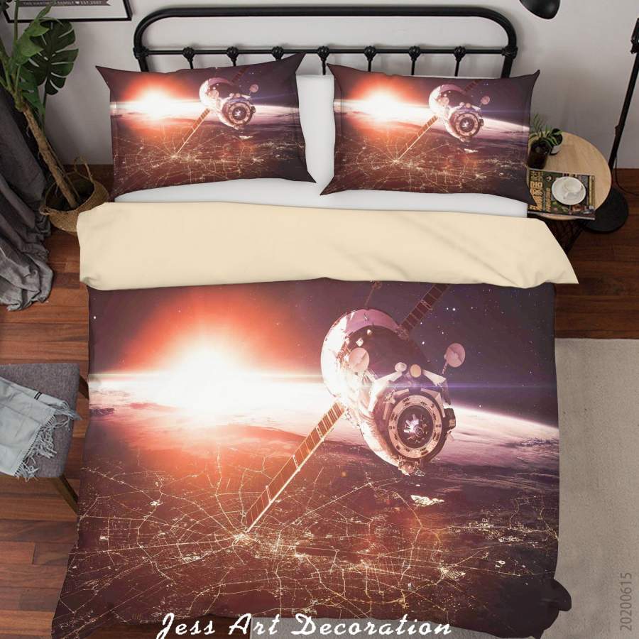 3D Satellite Universe Quilt Cover Set Bedding Set Duvet Cover Pillowcases SF02