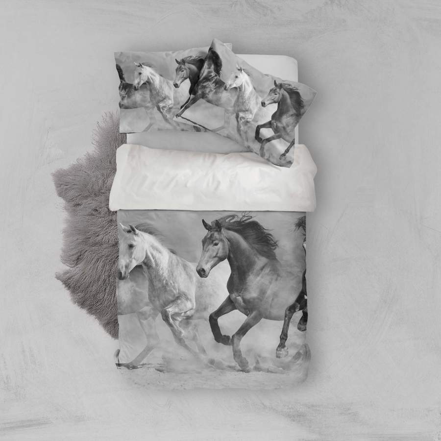 3D Galloping Horse Quilt Cover Set Bedding Set Pillowcases 129