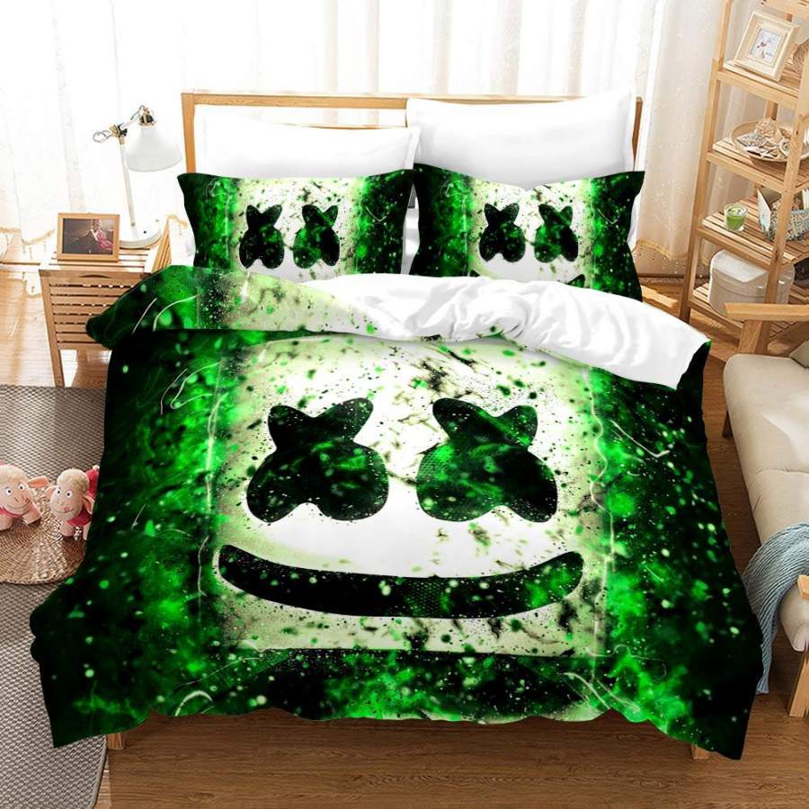 3D Green Marshmello Doctom Quilt Cover Set Bedding Set Pillowcases 47