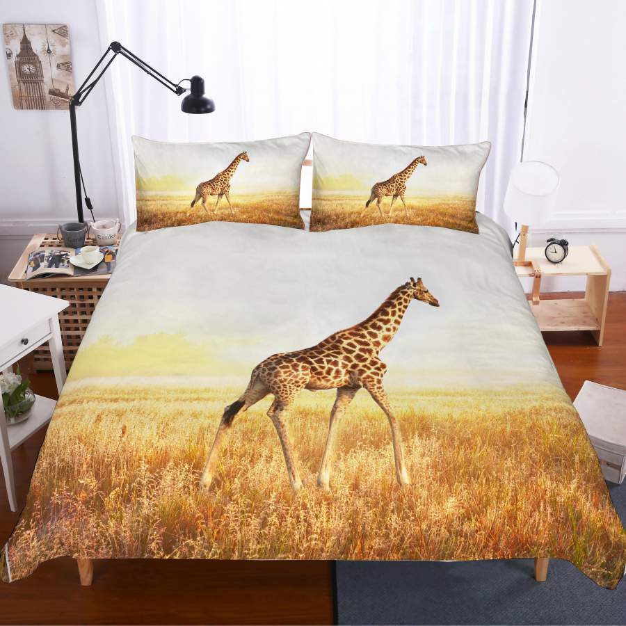 3D Prairie Animals Giraff Quilt Cover Set Bedding Set Pillowcases 44