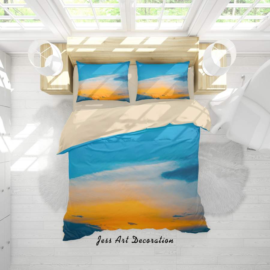 3D Blue Sky Sunset Quilt Cover Set Bedding Set Duvet Cover Pillowcases SF46