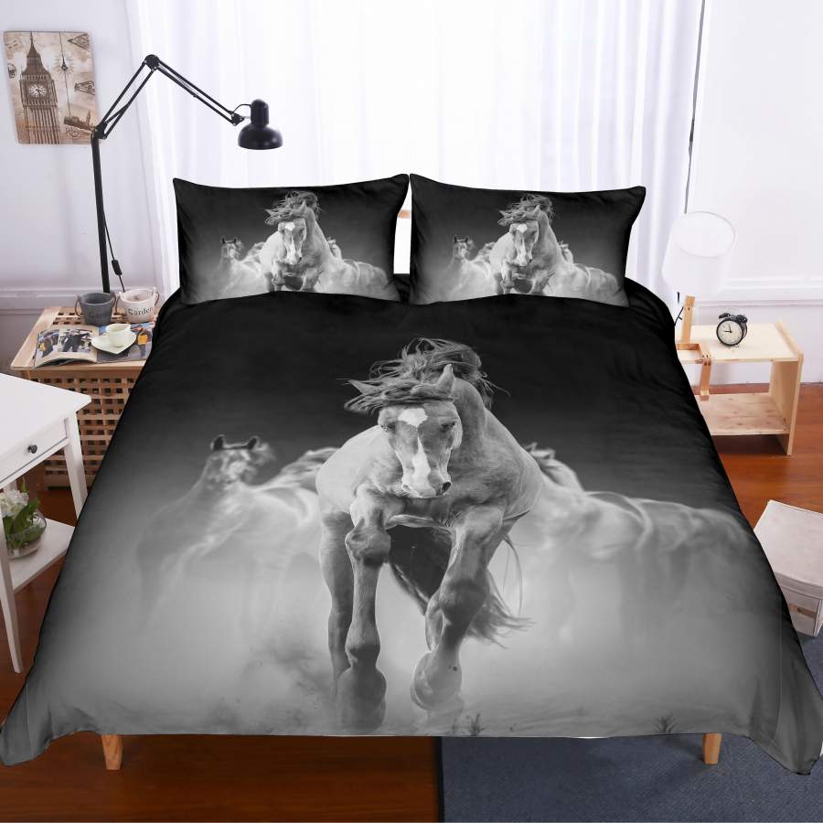 3D Galloping Horse Quilt Cover Set Bedding Set Pillowcases 228