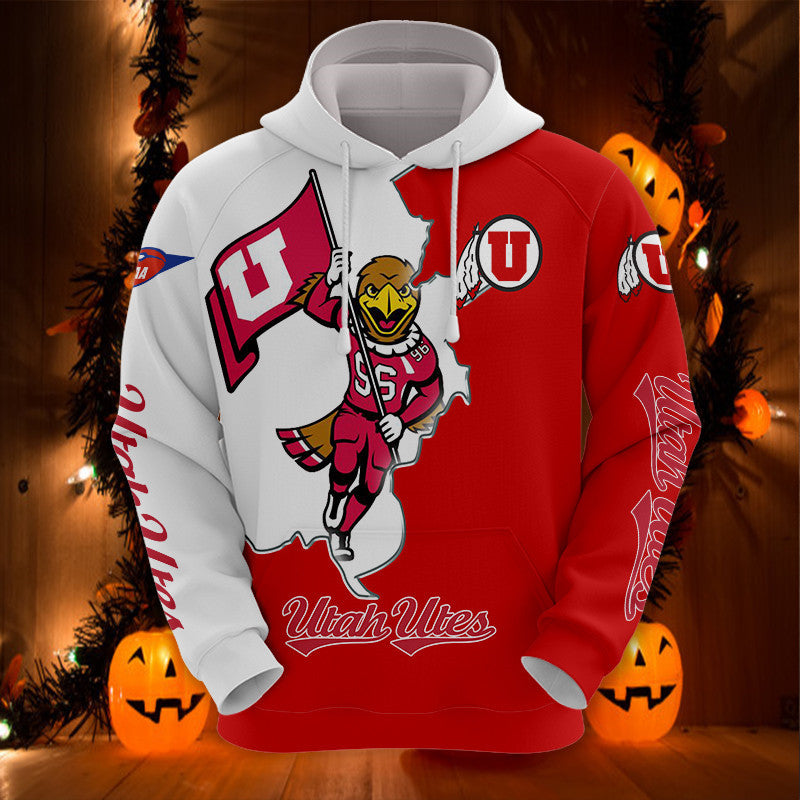 Utah Utes Hoodies Mascot Printed