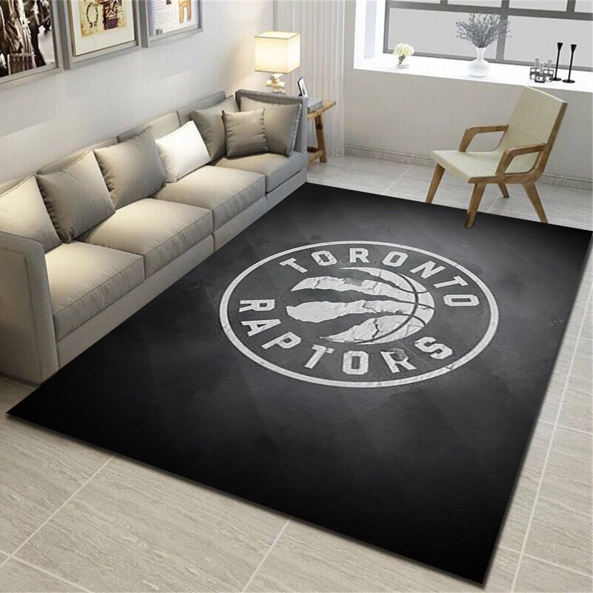 Toronto Raptors Area Rug, Basketball Team Living Room Bedroom Carpet, Man Cave Floor Mat