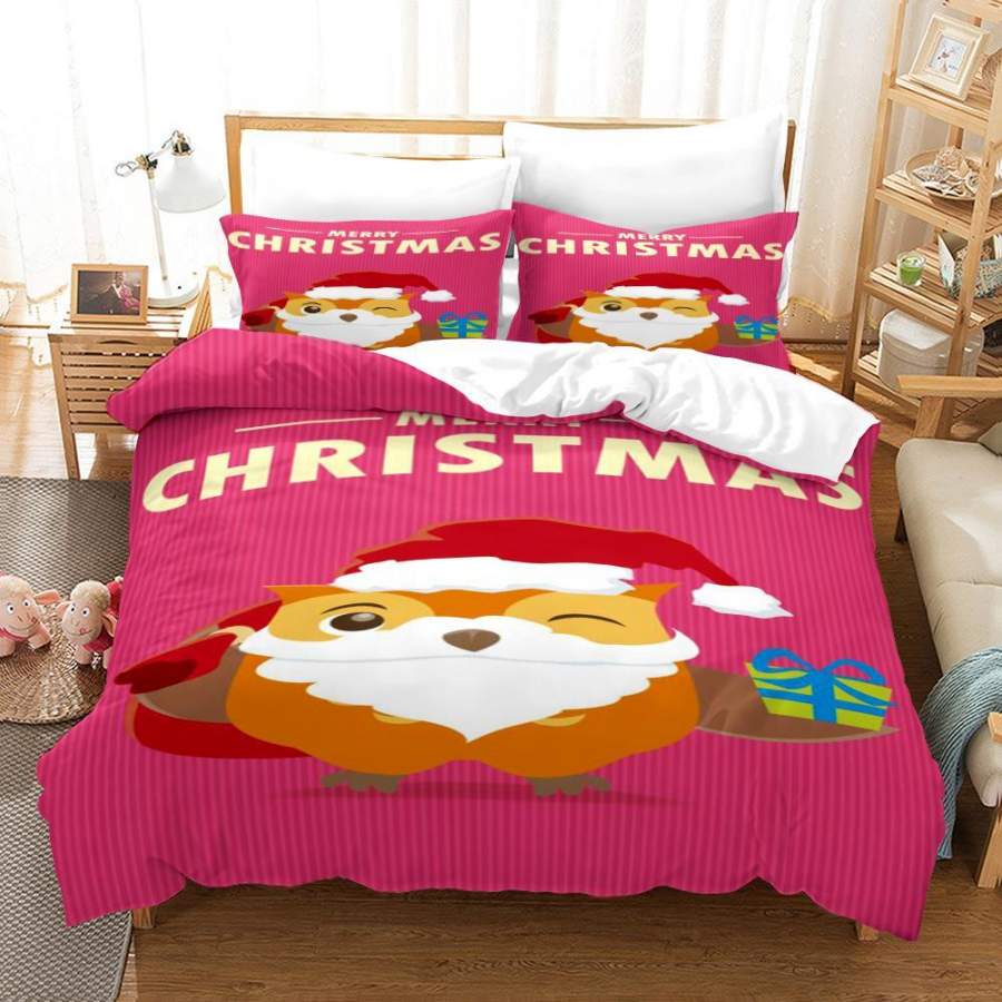 3D Christmas Santa Quilt Cover Set Bedding Set Duvet Cover Pillowcases A610 LQH