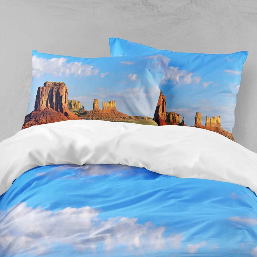 3D Blue Sky Desert Boulder Mountain Quilt Cover Set Bedding Set Pillowcases  11