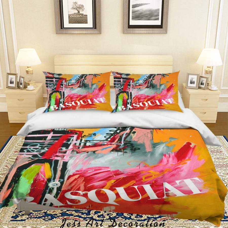 3D Jean Michel Basquiat11 Letter Red Quilt Cover Set Bedding Set Duvet Cover Pillowcases  ZY D65