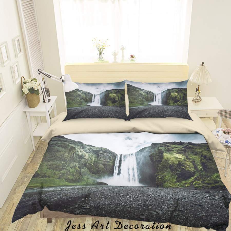 3D Waterfall Quilt Cover Set Bedding Set Duvet Cover Pillowcases SF34